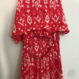 Patterned tank top dress (red/white) size small